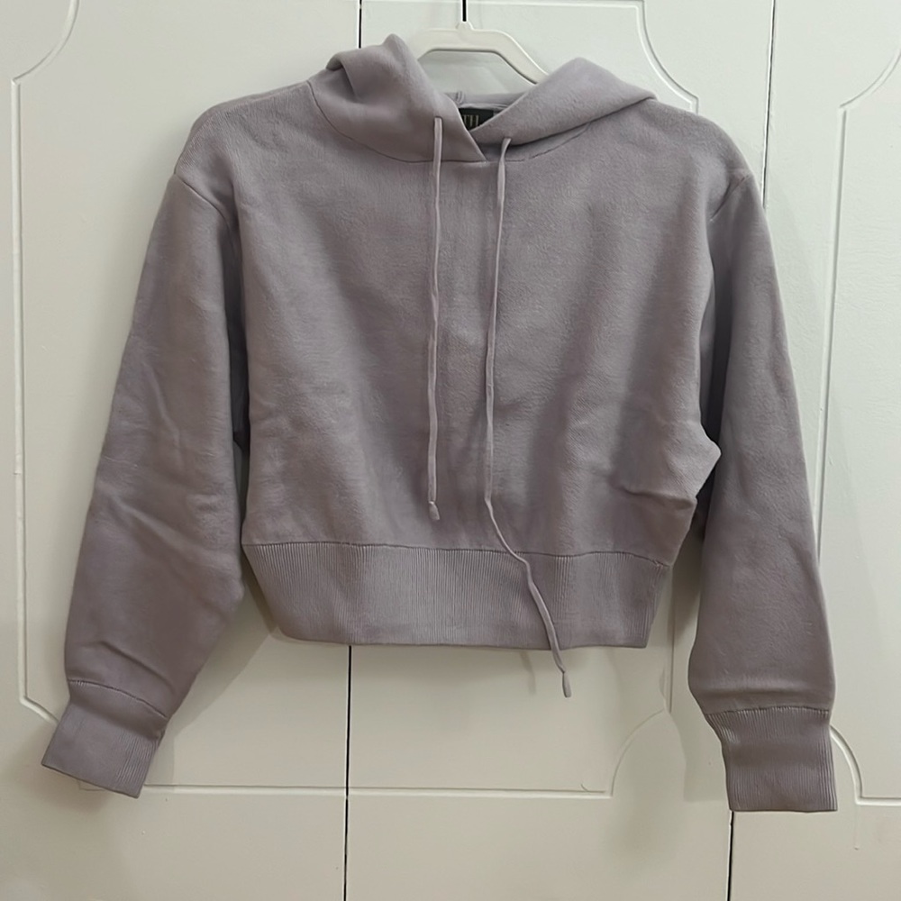 TRUTH lavender cropped hoodie
